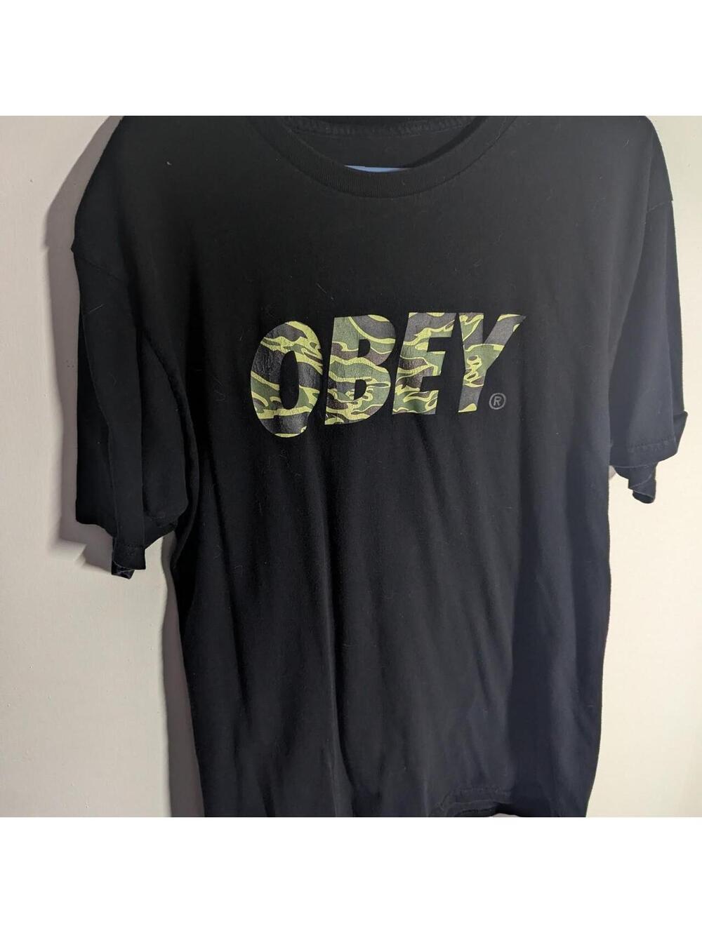 OBEY Camouflage Logo Graphic T-Shirt